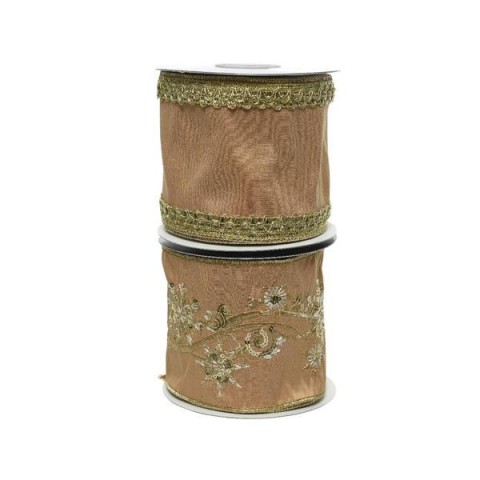 NASTRO ORGANZA 2ASS LIGHT GOLD 500X10CM